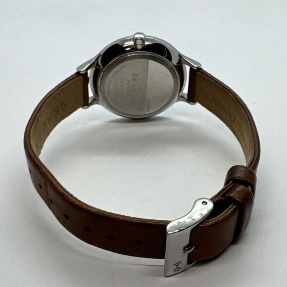 Skagen Anita SKW2399 Women\'s Brown Leather Analog Silver Dial Wrist Watch JNA538 main image 7